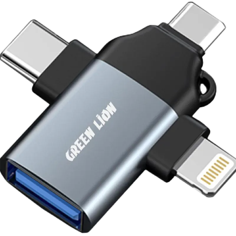 Green Lion 3 in 1 OTG (Lightning  Micro  Type-C) 1 Mascom International.webp